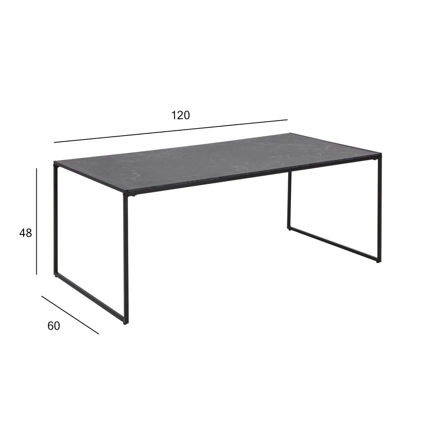 Kavos staliukas Infinity, 120x60x48cm, juodas