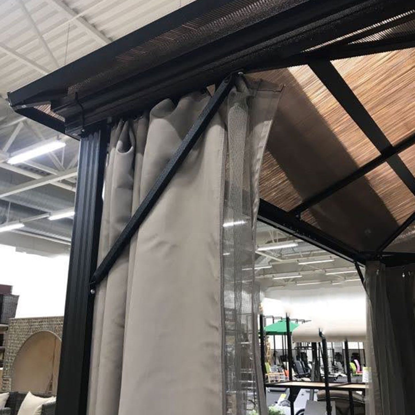 Pavėsinė su tinkleliais nuo uodų, 3x3xH2.63m, rudos spalvos