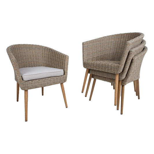 Lauko kėdė, smėlio spalvos, 1 vnt., poliratanas