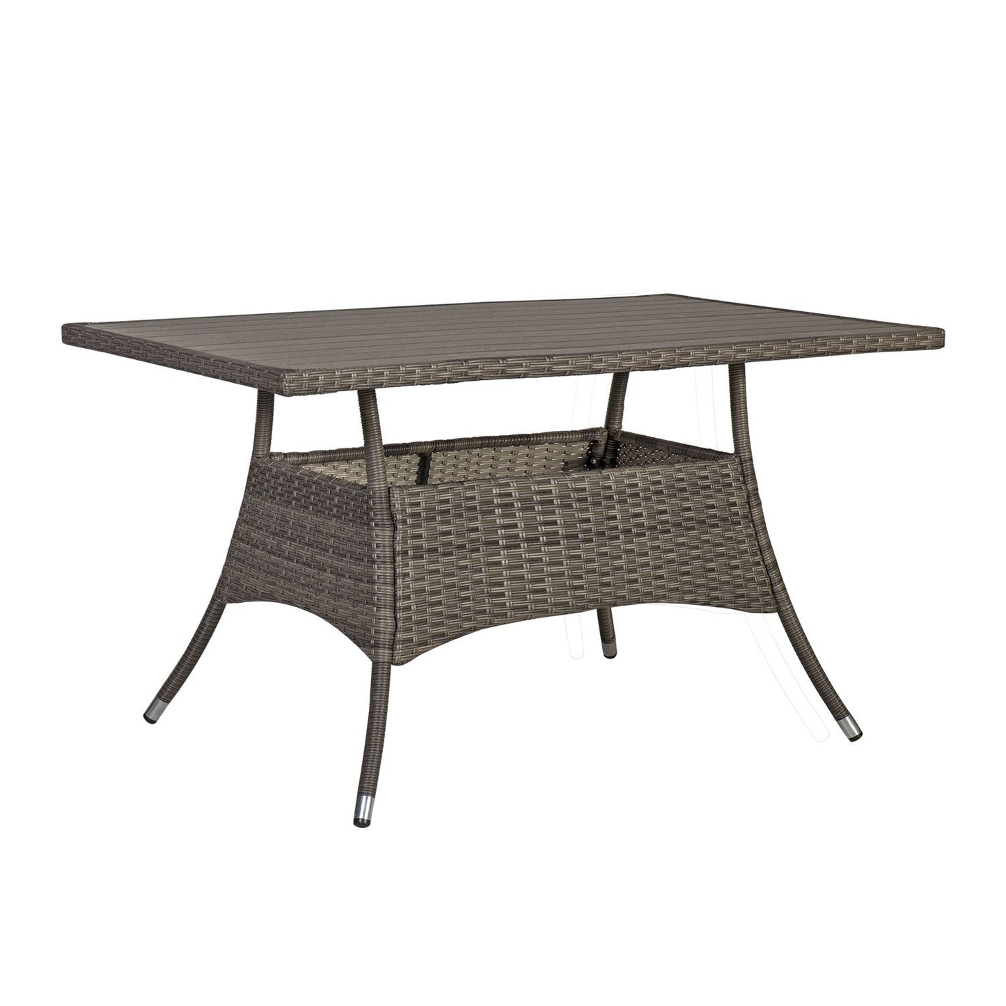 Lauko valgomojo stalas, 150x83x72,5cm, pilkai rusvos spalvos