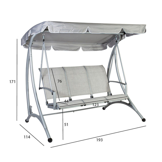 Sūpynė su stogeliu, pilkos spalvos