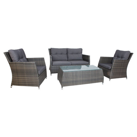 Lauko baldų komplektas, 4 dalių, pilkšvai rudos spalvos