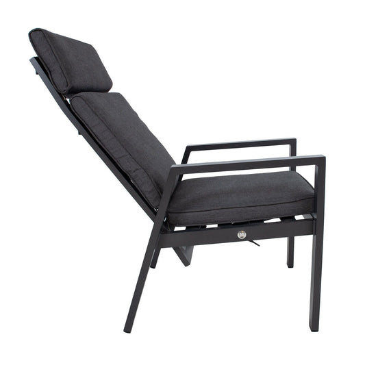 atlošiama lauko kėdė, pilkos spalvos, aliuminis