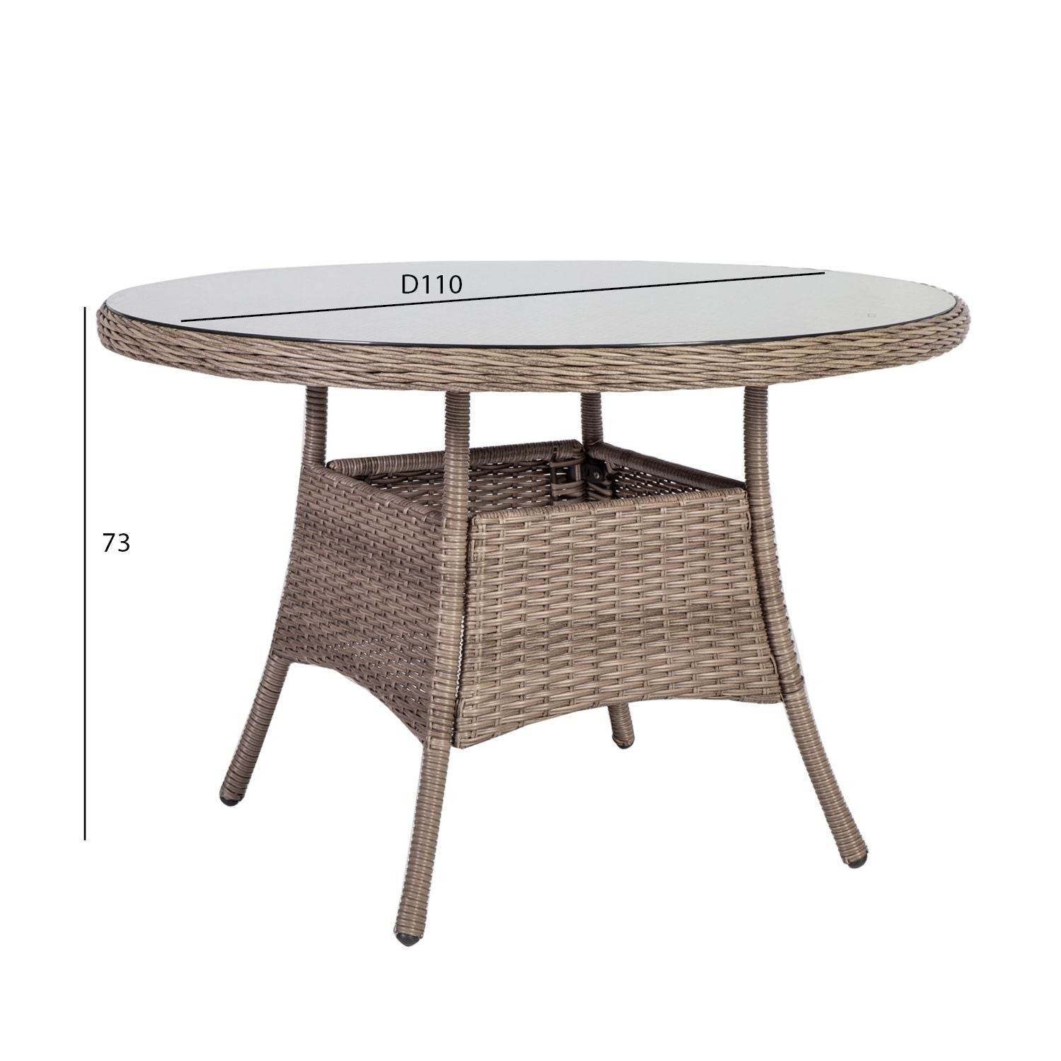Lauko stalas, 110x73cm, smėlio spalvos