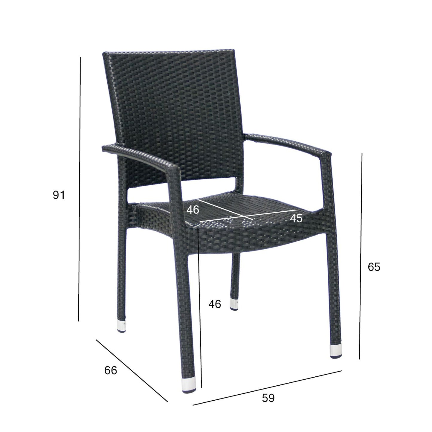 Lauko kėdė, 59x66x91cm, juodos spalvos