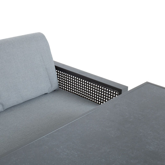 Lauko baldų komplektas, pilkos spalvos, plienas