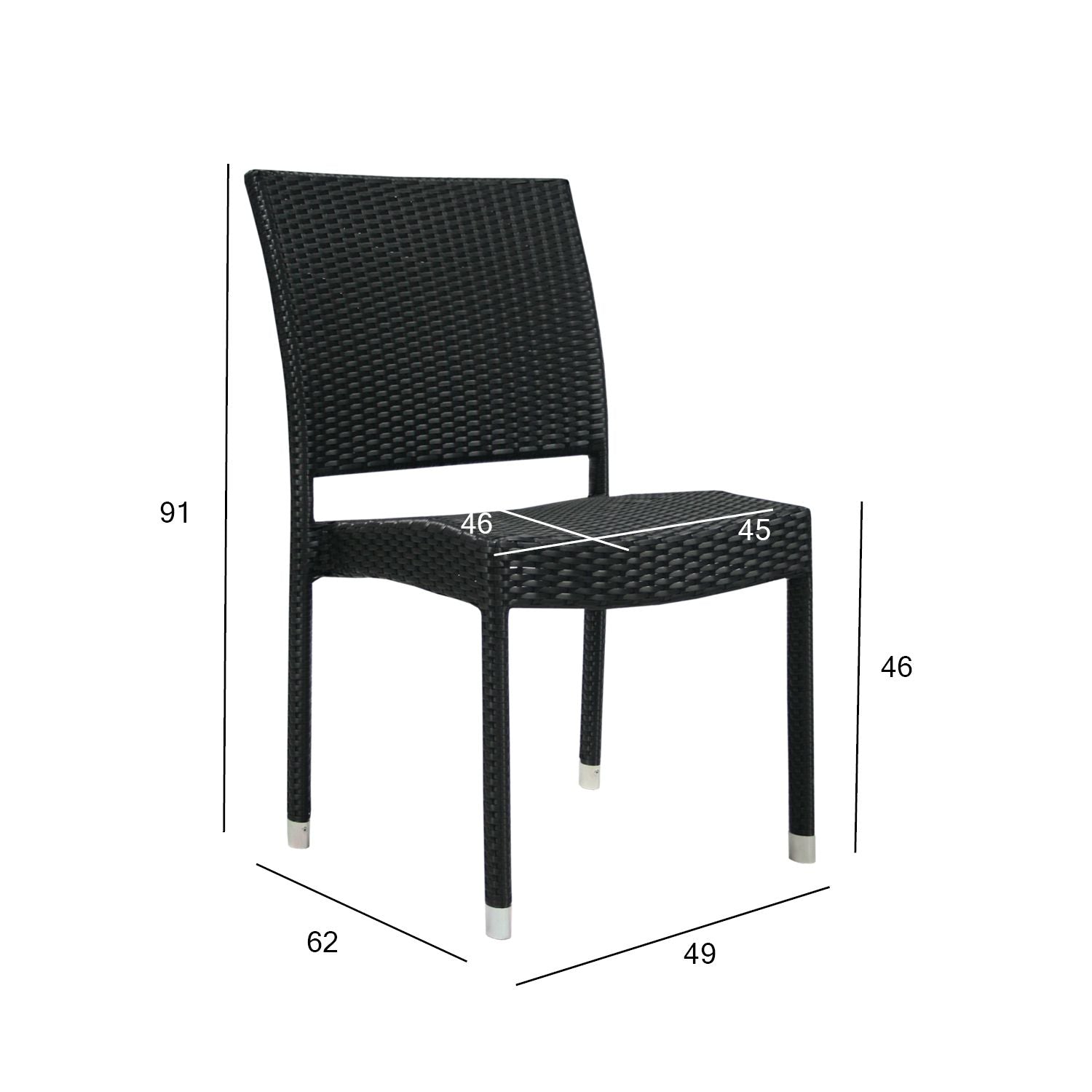 Lauko kėdė, 49x62x91cm, juodos spalvos