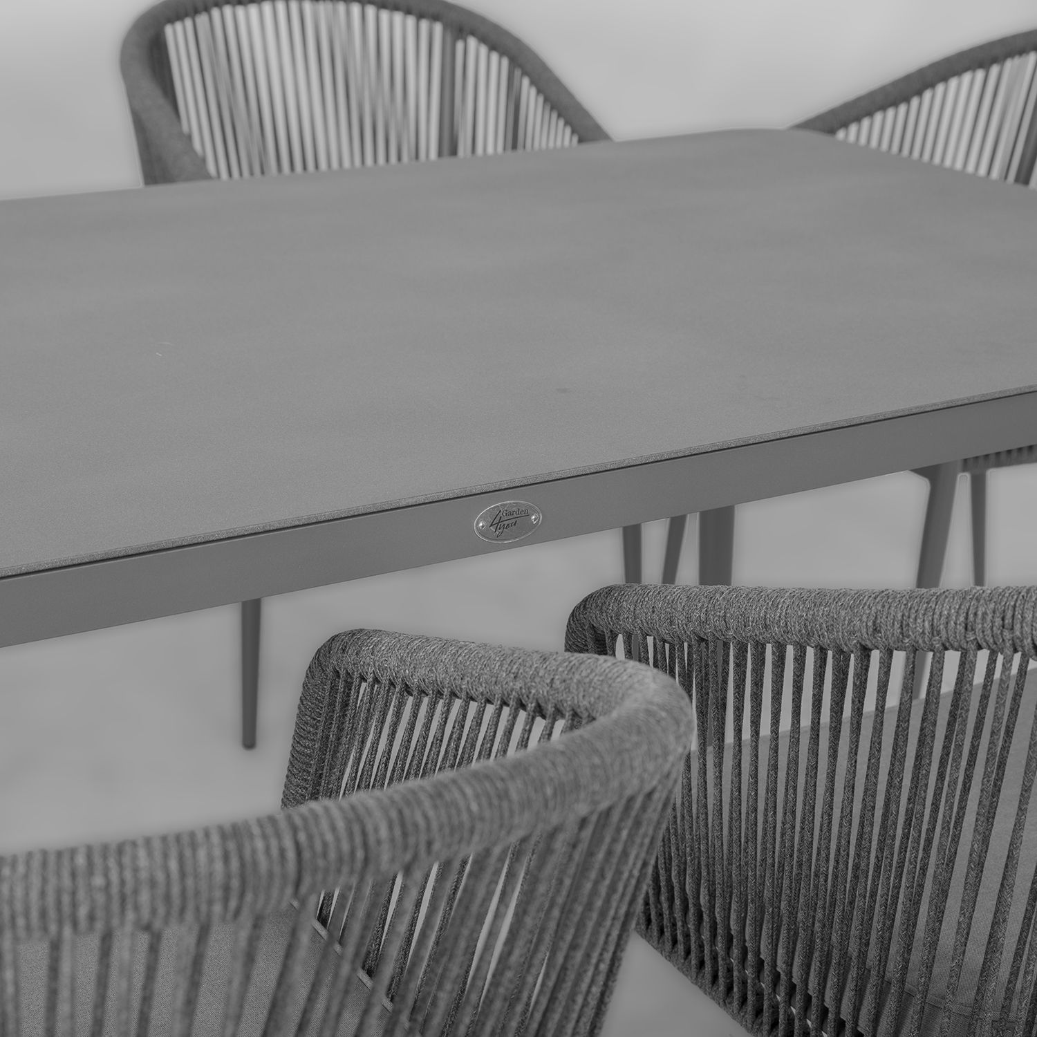 Lauko baldų komplektas Ecco, 7 dalių, pilkos spalvos