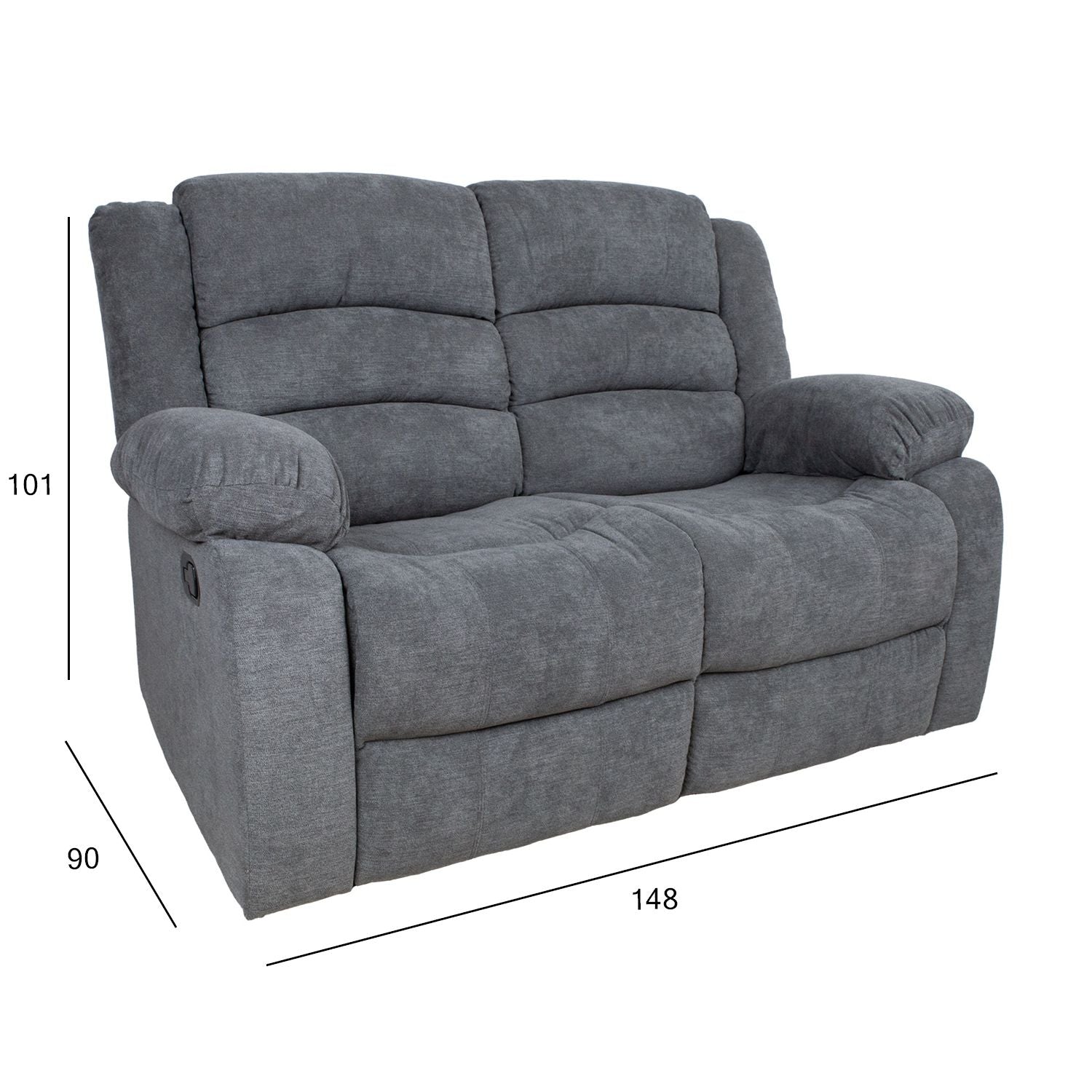 Sofa - reglaineris, 2 vietų, pilkos spalvos