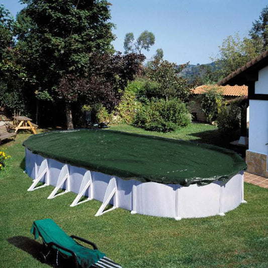 Summer Fun Žieminis baseino uždangalas, žalias, 800cm, PVC, ovalus