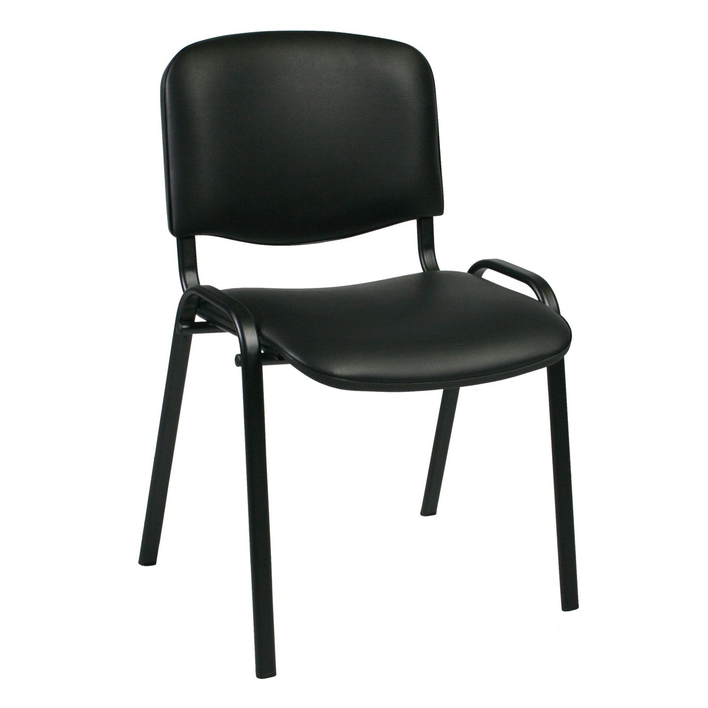Lankytojų biuro kėdė, juodos spalvos, dirbtinė oda, 54,5x42,5x82cm, 1 vnt.