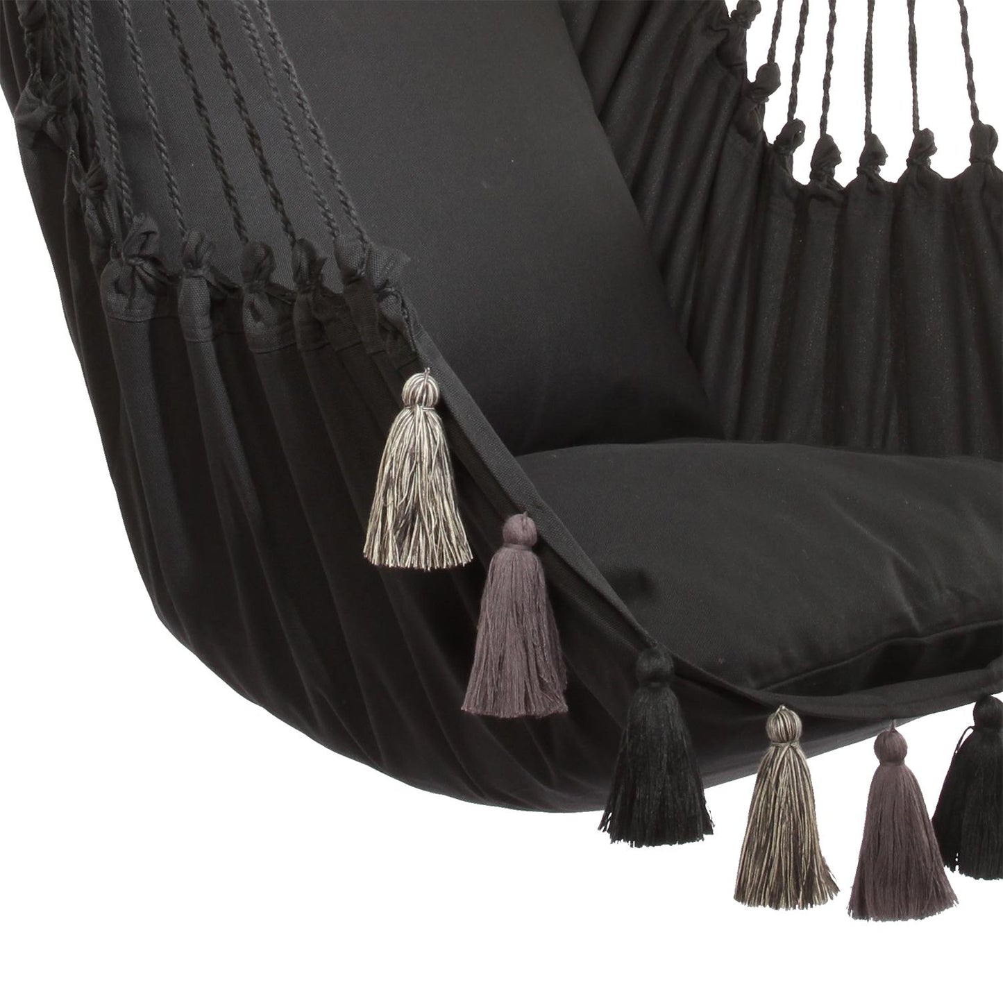Rankų darbo hamakas - supamoji kėdė, baltos, juodos arba pilkos spalvos