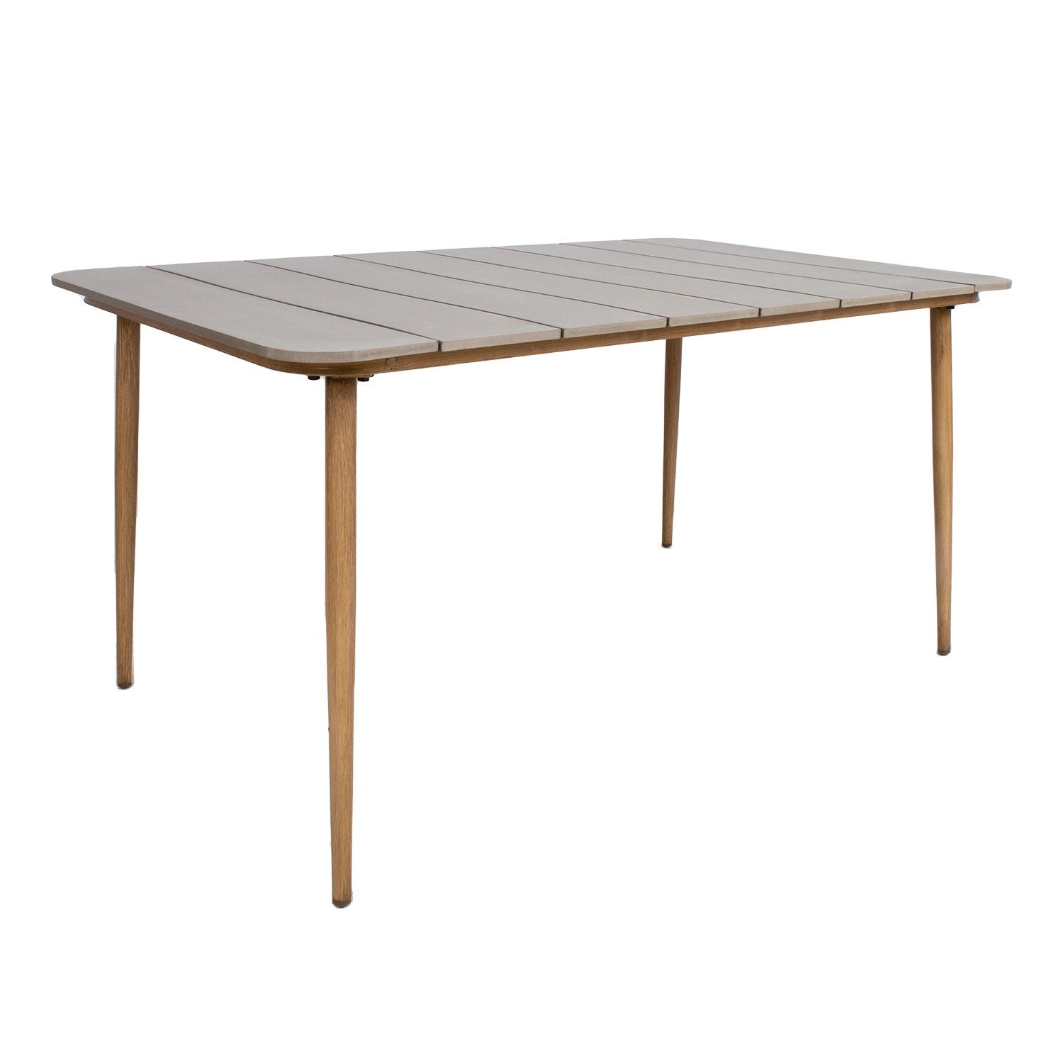 Lauko valgomojo stalas, 147x90x73cm, smėlio spalvos