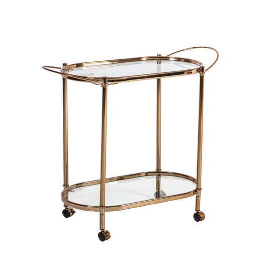 Serviravimo staliukas - vežimėlis, 88x39x76cm, aukso spalvos