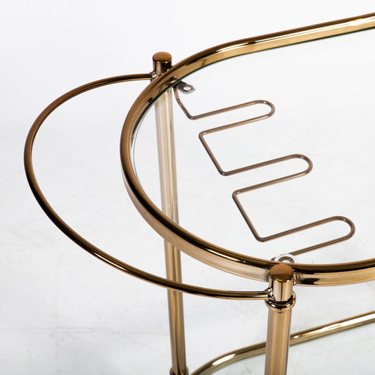 Serviravimo staliukas - vežimėlis, 88x39x76cm, aukso spalvos