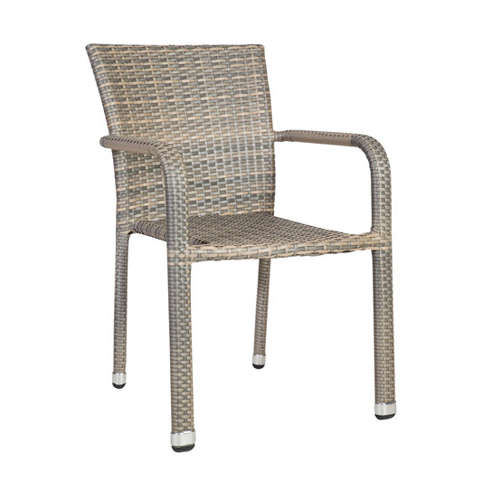 Lauko kėdė, aliuminis ir poliratanas, rudos / smėlio spalvos, 57x61x83cm, 1 vnt.