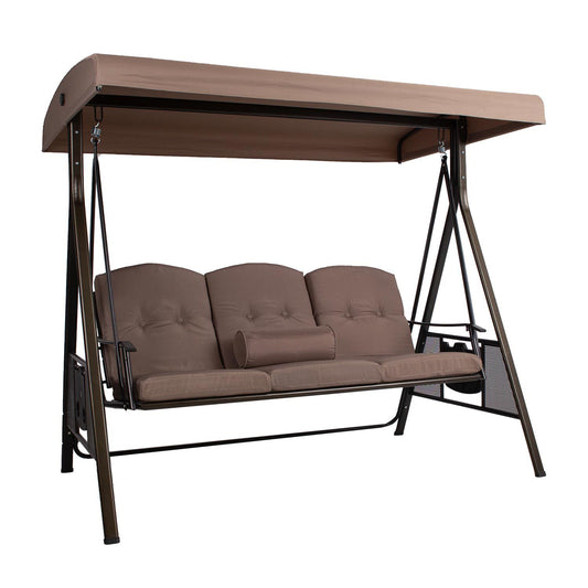 Lauko sūpynės, rudos spalvos, 200x112x178cm, trivietė