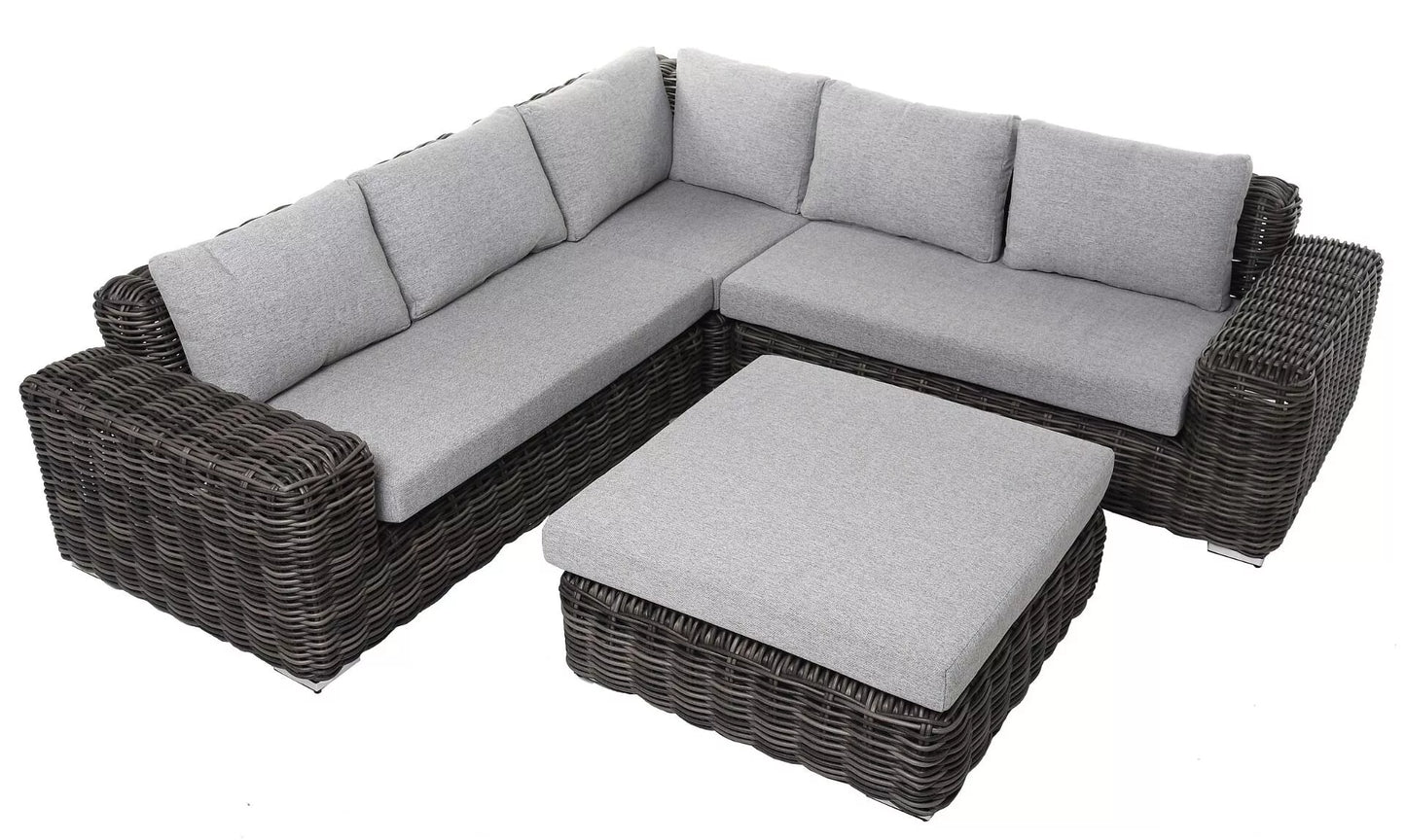 Lauko baldų komplektas Maje Grey, ekoratanas, 267x267x73cm, pilkos spalvos
