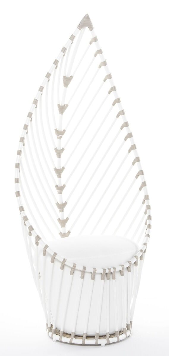 Lauko krėslas - fotelis Leaf, 86x67x187cm, baltos spalvos, PREMIUM kolekcija